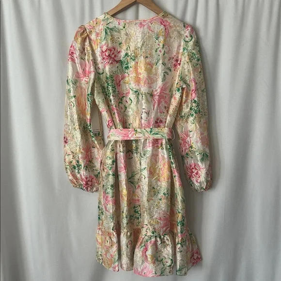 Julia Jordan NWT Floral V-neck Ruffle Hem Long Sleeve Dress **Size 8**🌸🌸 - Picture 2 of 8